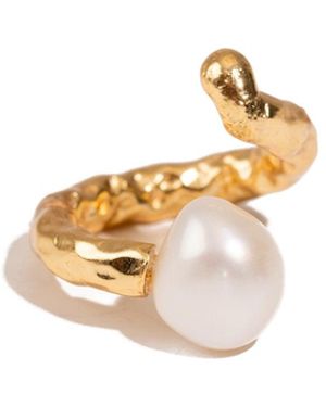 Ebru Jewelry Divine Touch Pearl Ring - Metallic
