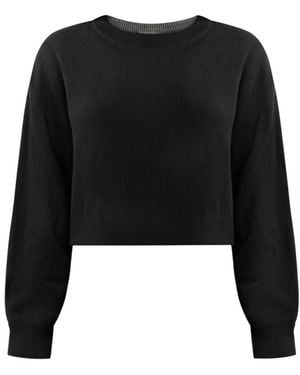 Known Supply Drop Shoulder Cropped Jumper - Black