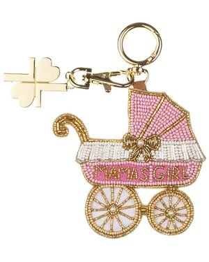 Laines London Mama's Girl Pram Hand-Beaded Bag Charm - Metallic