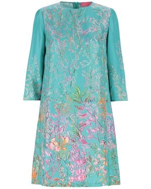 Teodora Milano Vienna Silk Midi Dress - Blue