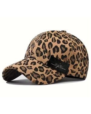 Chanel Joan Elkayam Leopard Print Denim Cap - Brown
