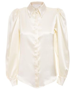 Sofia Tsereteli Cream Silk Blouse - White