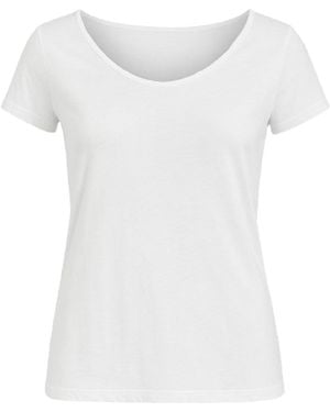 Conquista Classic Cotton T-Shirt With Scoop Neck - White