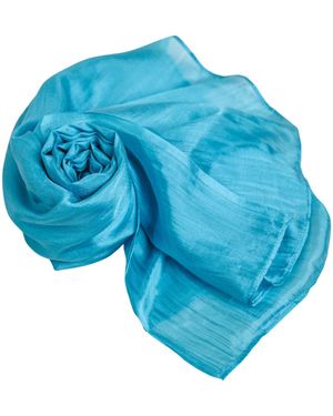 Silk and Bears Mulberry Silk Scarf – Lightweight Handmade Shawl - Blue