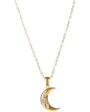 Elk & Bloom 14K Moon & Star Pendant Necklace - White