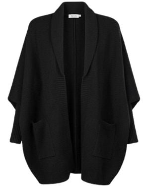 Saachi Open Front Oversized Cardigan Jumper - Black