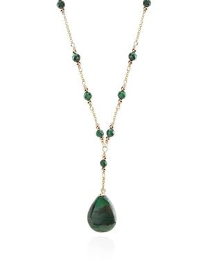 MOUNIR LONDON Malachite Drop Necklace - Metallic