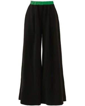 Julia Allert Wide-Leg Pants With Contrasting Waistband - Black