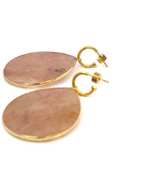 Gosia Orlowska Heavenly Beauty Oval Drop Earrings/ Love - Natural
