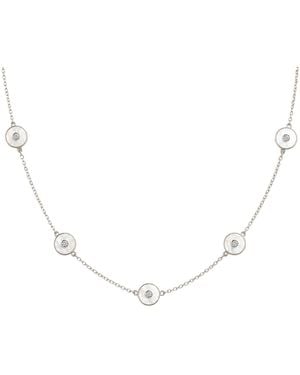 Lily Flo Jewellery Mother Of Pearl Diamond Station Necklace - Metallic