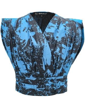Smart and Joy Cross-Heart Crop Top - Blue