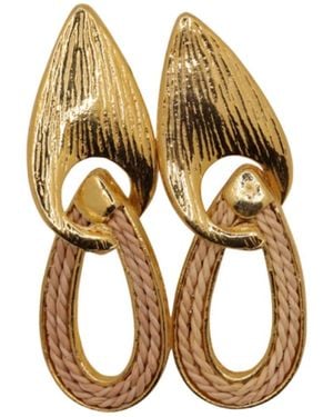 Nart Nature Making Art Neutrals The Fibre Gout Buriti Natural Fibre Earrings - Metallic