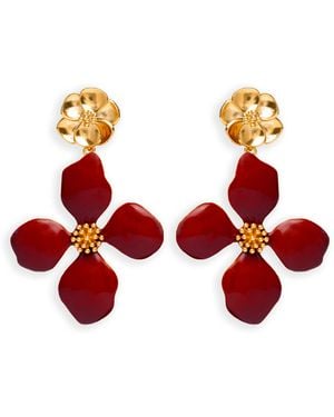 Lavani Jewels Cassia Garnet Earrings - Red