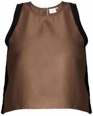 REISTOR Sleeveless Colour Block Top - Brown