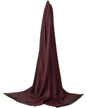 Kinalba Marquee Dusk Slim Herringbone Cashmere & Silk Scarf - Red