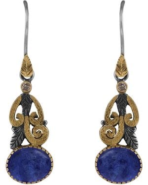 Emma Chapman Jewels Liya Tanzanite Diamond Dangle Earrings - Blue