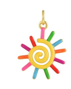 Pinnole Painted Sun Charm - Yellow