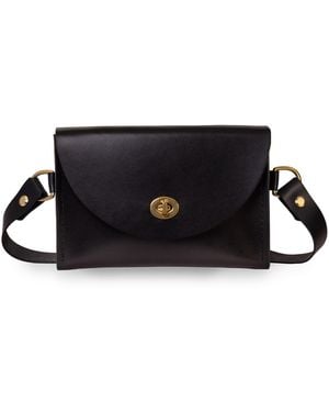 Designs by Elle Rachel Sling Belt Leather Bag - Black