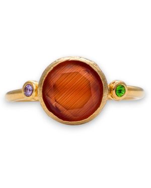 Kybele Studio Amber Glow Cateye Ring - White
