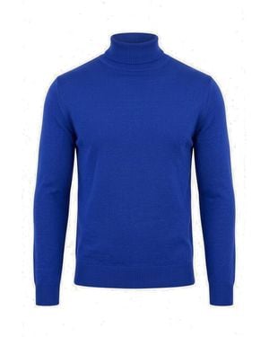 Ron Tomson Roll Neck Knit Jumper - Blue