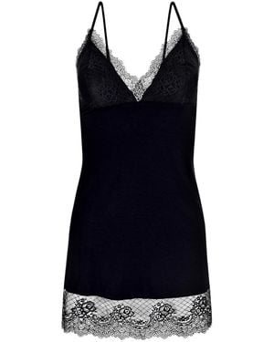 Oh!Zuza Lace Back Chemise Nightdress - Black