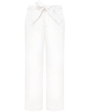 Mandragora Neutrals Remo– Ecru Straight-Leg Cotton Cropped Trousers - White