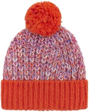 Cara & The Sky Lolly Twist Bobble Beanie Hat - Red