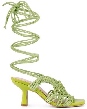 Rag & Co Beroe Braided Handcrafted Lace Up Sandal By Rag & Co - Green