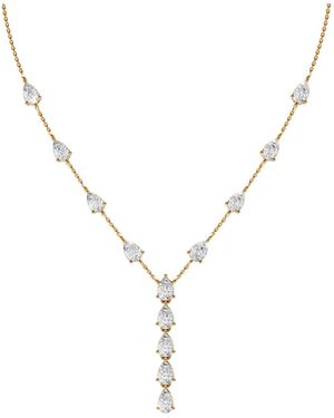 Aya Fine Jewelry Rose 2.43 Ctw Pear Cut Lab Diamond Y Necklace - Metallic