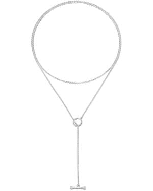 Dower & Hall Nomad T-Bar Lariat Necklace - Metallic