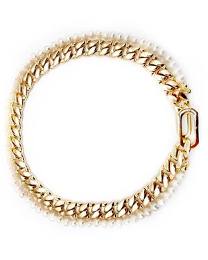Persia Dona Jewelry Chain & Pearls Choker Necklace - Metallic