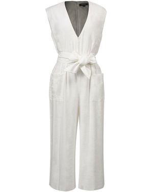 Smart and Joy V-Neckline Patch Pocket Jumpsuit - Grey
