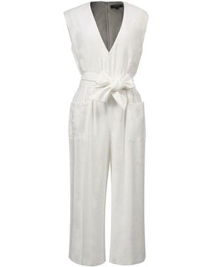 Smart and Joy V-Neckline Patch Pocket Jumpsuit - Grey