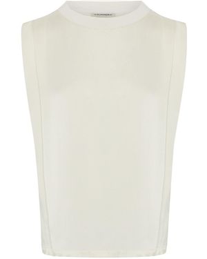 The Summer Edit Dani Sandwashed Silk T-Shirt - White