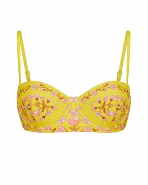 Jessie Zhao New York Bloom Underwire Bikini Top - Yellow