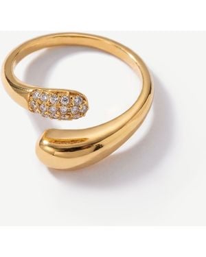 Elk & Bloom Double Star Dainty Dome 14K Ring - White