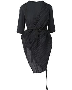 Larisa Dragna Cotton Blouse With A Pleated Ruffle Zoe - Black