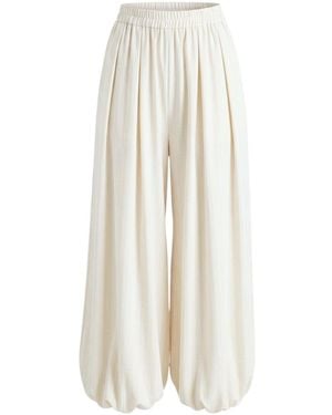 Monlicia Neutrals Velora Draped Viscose Balloon Trousers - White