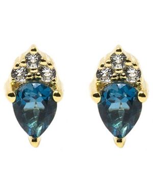 NASI SILVER Pear Drop Atarah Studs- Topaz & Topaz - Blue