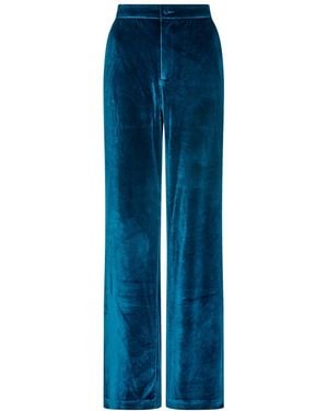 Lily and Lionel Valerie Straight Leg Velvet Trouser - Blue