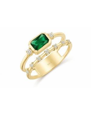 Reis Jewellery Ala Feraye Square Emerald Ring - Metallic