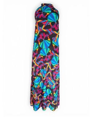 Any Old Iron Skull Halter Dress - Blue