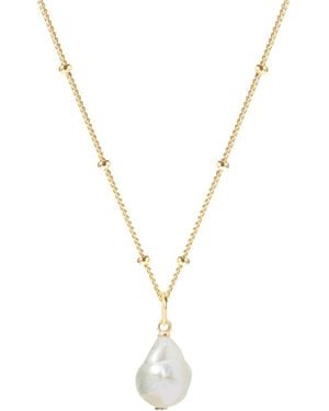 Muru Freshwater Pearl Bead Chain Necklace - Metallic