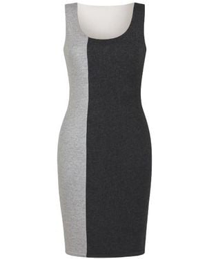 Conquista Sleeveless Two Tone Knit Dress - Black