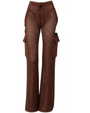 Belletage Swimwear The Off-Weekend Crochet Cargo Trousers - Brown