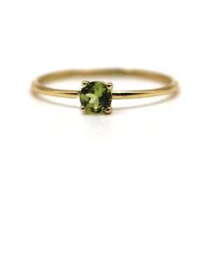 VicStoneNYC Fine Jewelry August Birthstone Peridot Ring - Metallic