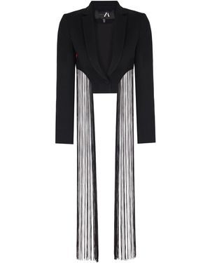 Madebyza Fringed Cropped Jacket - Black