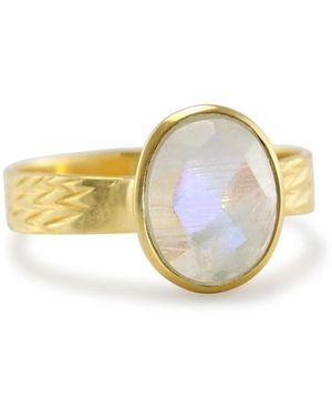 Isla Silver Moonstone Ring - Metallic