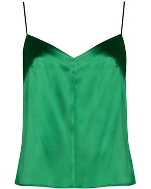 Ginta Emerald Silk Satin Cami Top - Green