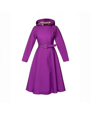 RainSisters Double Breasted Trench Coat - Purple